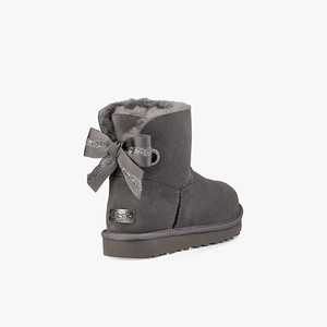 Ugg Customizable Bailey Bow Mini Women Classic Boots Grey (5986WFDVR)